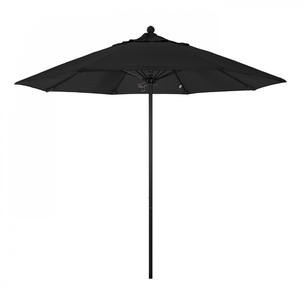 California Umbrella 9' Black Aluminum Market Patio Umbrella, Sunbrella Black 194061335215 - main